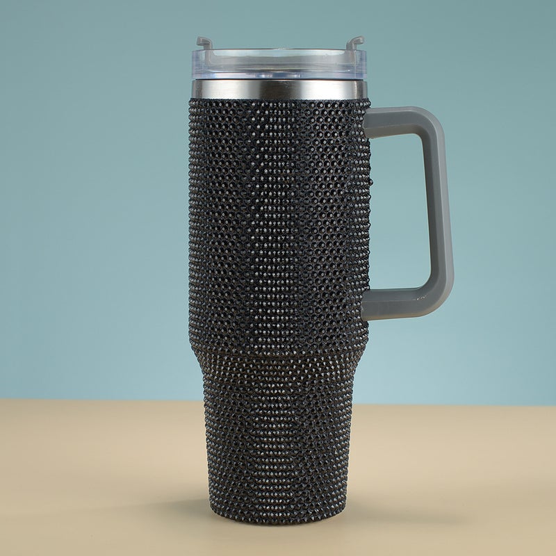 New Diamond 40Oz Stick Drill Handle Car Cup Handle Large Capacity Ice Cup Vacuum Suction Cup - Image 1